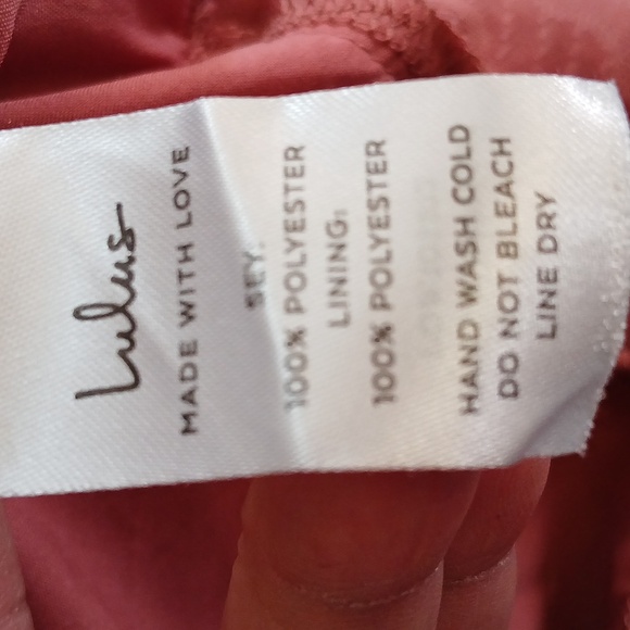 Lulu's Dusty Rose Dress-Ruched-Asymmetrical - Picture 7 of 7